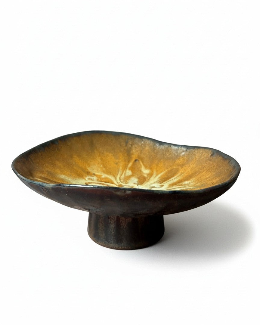 Pedestal Vase | Golden Rust Glaze