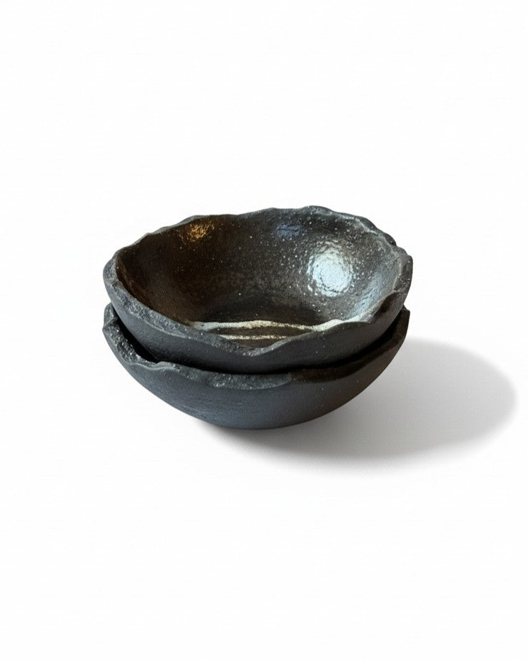 Small Stone Bowls | Dark Rust Glaze